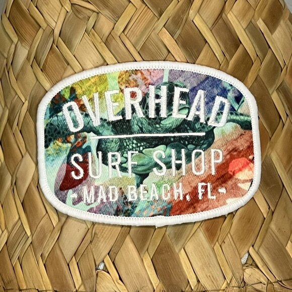 Overhead Surf Shop D. Friel Turtle Art Straw Lifeguard Hat Mad Beach Florida - Picture 4 of 16